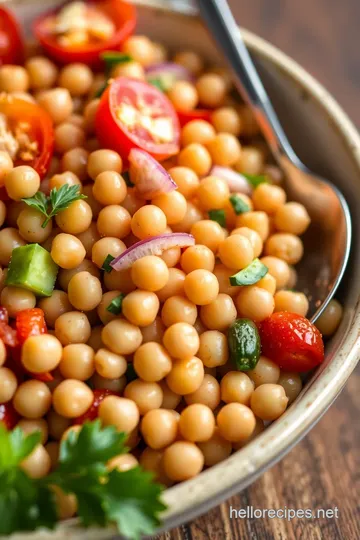 Spiced Fresh Garbanzo Bean Salad presentation