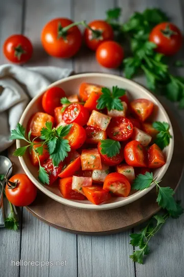 Quick Lebanese Tomato Salad with Fresh Herbs presentation