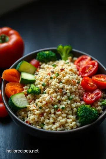 Quinoa & Roasted Vegetable Buddha Bowl presentation