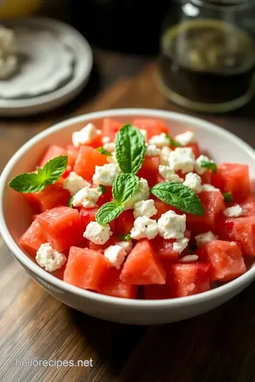 Refreshingly Sweet and Savory: Watermelon and Feta Salad presentation