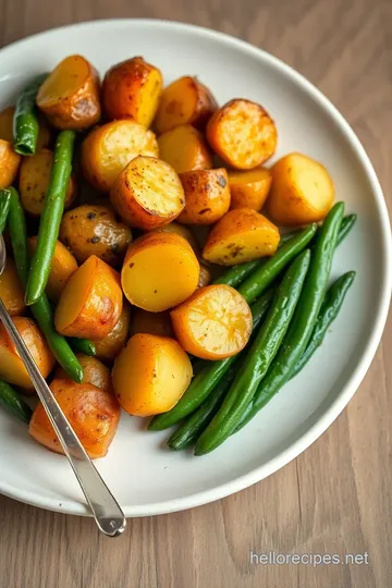 Roasted Potatoes and Green Beans presentation