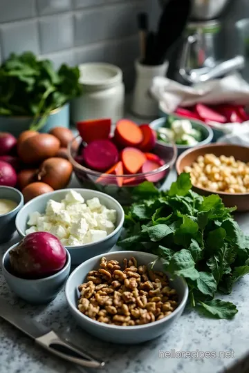 Roasted Golden Beet and Goat Cheese Salad with Honey-Lemon Dressing ingredients