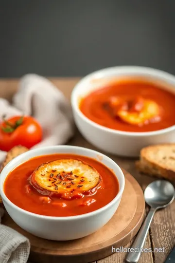 Roasted Tomato Soup with Grilled Cheese presentation