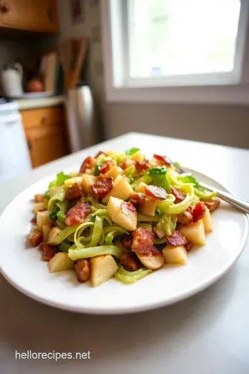 Sautéed Brussels Cabbage with Bacon and Apple steps