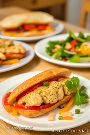 Italian Chicken and Pepper Sandwiches presentation