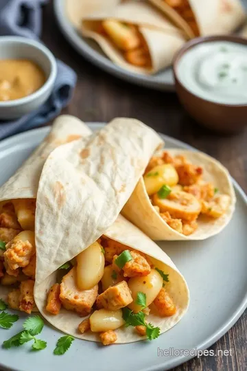 Cheesy Garlic Chicken Wraps presentation