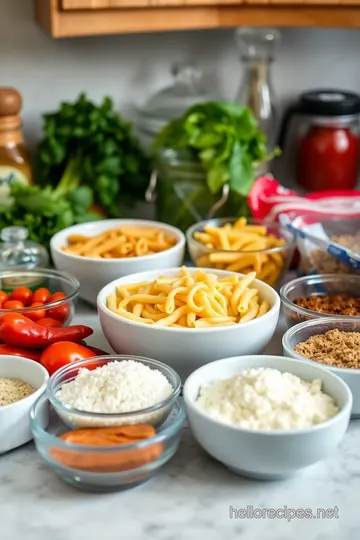 Spicy Garlic Penne Pasta ingredients