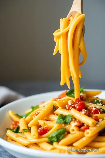 Spicy Garlic Penne Pasta presentation