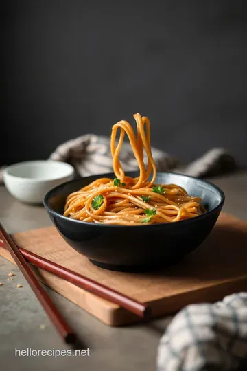 Savory Soba Noodles with Sesame-Ginger Sauce presentation