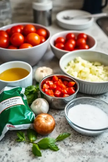 Homemade Marinara Sauce with Fresh Roma Tomatoes ingredients