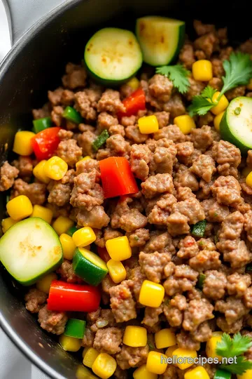 Savory Ground Beef and Vegetable Skillet presentation