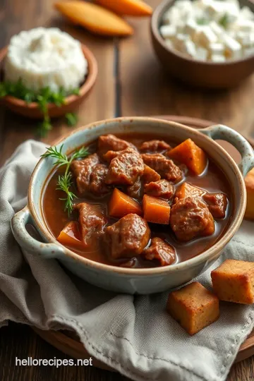 Slow-Cooked Beef and Guinness Stew presentation