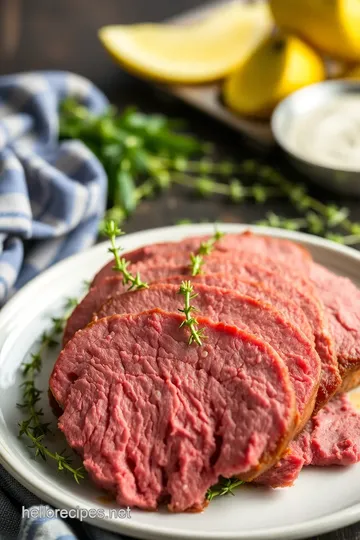 Fresh Thyme Corned Beef with Root Vegetables presentation