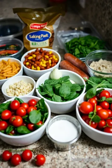 Smoky Sausage and Spinach Pasta Delight ingredients