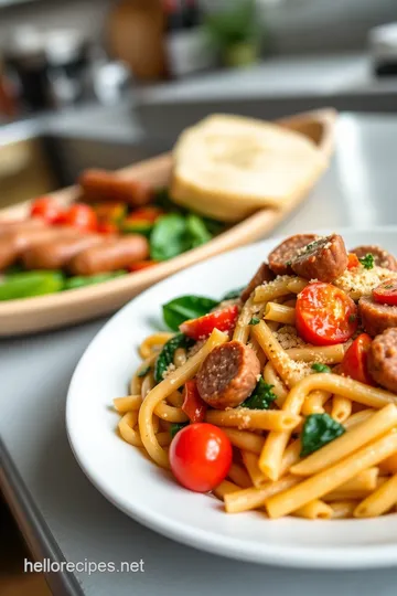 Smoky Sausage and Spinach Pasta Delight steps