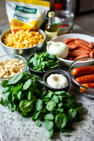 Smoky Sausage Pasta ingredients