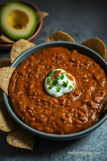 Velvety Refried Bean Dip: A Snack Sensation! presentation