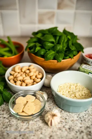 Vibrant Vegan Basil Pesto – A Fresh and Nutty Classic ingredients