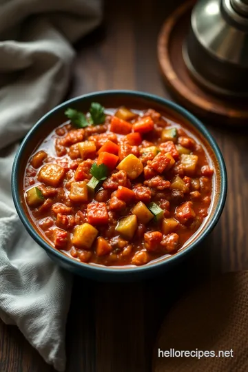 Vibrant Vegetable Chili: A Hearty Garden Delight presentation