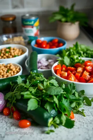 Zesty Mediterranean Chickpea Salad ingredients