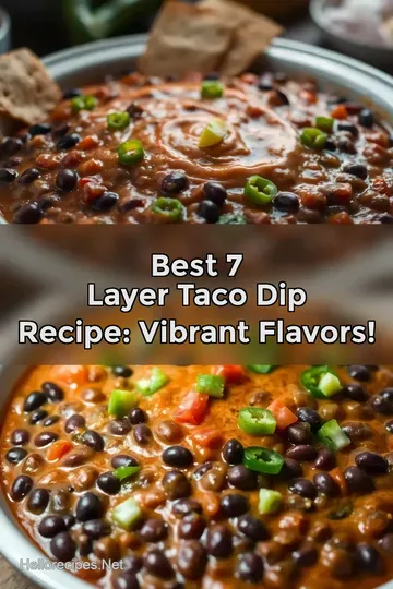 Best 7 Layer Taco Dip Recipe: Vibrant Flavors! : PIN FOR LATER Best 7 Layer Taco Dip Recipe: Vibrant Flavors!