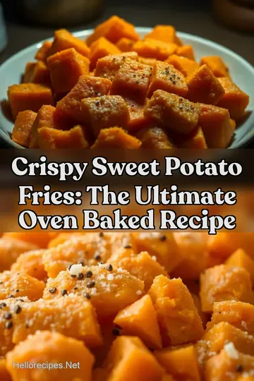Crispy Sweet Potato Fries: The Ultimate Oven Baked Recipe : PIN FOR LATER Crispy Sweet Potato Fries: The Ultimate Oven Baked Recipe