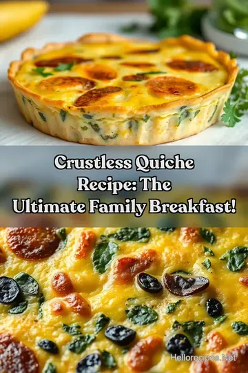 Crustless Quiche Recipe: The Ultimate Family Breakfast! : PIN FOR LATER Crustless Quiche Recipe: The Ultimate Family Breakfast!