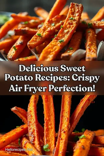 Delicious Sweet Potato Recipes: Crispy Air Fryer Perfection! : PIN FOR LATER Delicious Sweet Potato Recipes: Crispy Air Fryer Perfection!