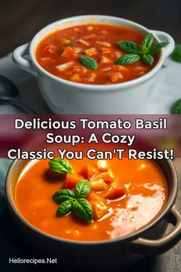 Delicious Tomato Basil Soup: A Cozy Classic You Can' t Resist! : PIN FOR LATER Delicious Tomato Basil Soup: A Cozy Classic You Can' t Resist!