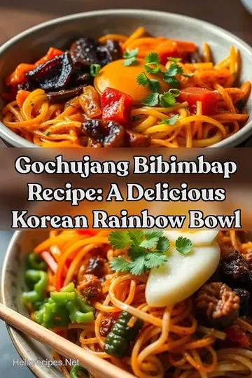Gochujang Bibimbap Recipe: A Delicious Korean Rainbow Bowl : PIN FOR LATER Gochujang Bibimbap Recipe: A Delicious Korean Rainbow Bowl