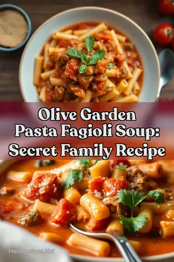Olive Garden Pasta Fagioli Soup: Secret Family Recipe : PIN FOR LATER Olive Garden Pasta Fagioli Soup: Secret Family Recipe