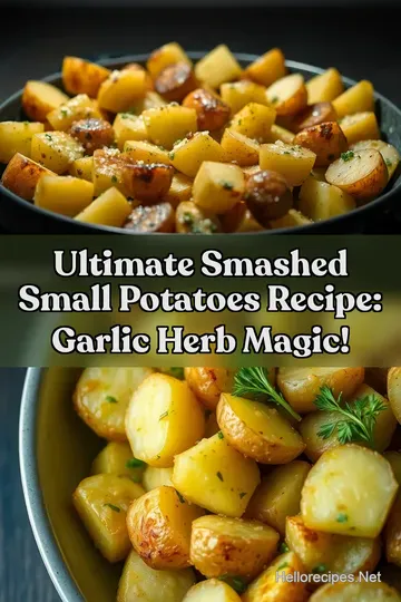 Ultimate Smashed Small Potatoes Recipe: Garlic Herb Magic! : PIN FOR LATER Ultimate Smashed Small Potatoes Recipe: Garlic Herb Magic!