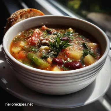 1Pot Minestrone Soup Vegan GF Optional: Ready in 40 Mins Recipe Card