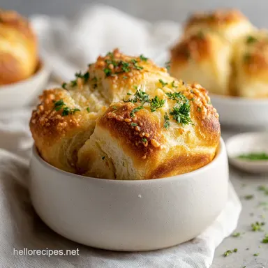 30 Minute Garlic Parmesan Dinner Roll with Fresh Herbs (12 Rolls) Recipe Card