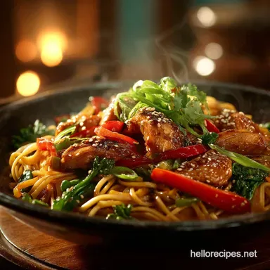 Wok Masters 30Min GingerSesame Chicken Asian Noodles Recipe Card