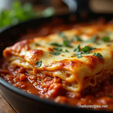 30Minute Magic OnePan Weeknight Skillet Lasagna Recipe Card