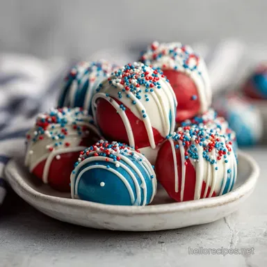 4th of July Truffles with Creamy Filling for 27 Servings