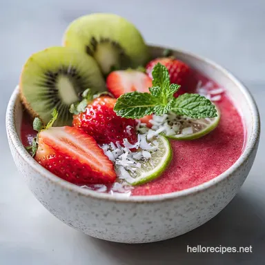 5Minute Fruit Smoothie Bowl in 5 Minutes Recipe Card