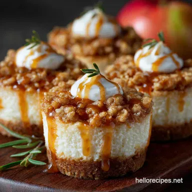 Apple Crisp Mini Cheesecakes: Easy Fall Dessert Recipe Recipe Card