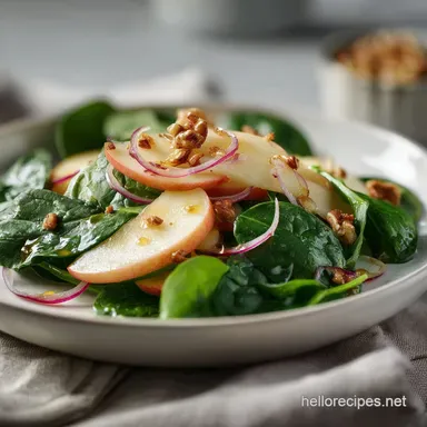 My Favorite Apple Spinach Salad in 10 Minutes Recipe Card
