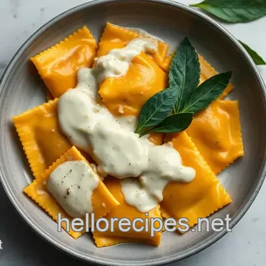 Butternut Squash Ravioli with Creamy Sage Sauce – My Autumn Treat Recipe Card