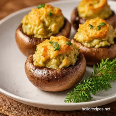 Autumns Savory Garlic Parmesan Stuffed Mushrooms Recipe Recipe Card