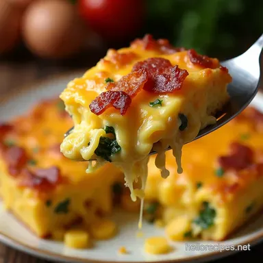 Ultimate Bacon and Cheese Egg Casserole Recipe Easy MakeAhead Recipe Card