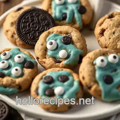 How to Bake Cookie Monster Cookies with Oreos: A Delicious Treat! Recipe Card
