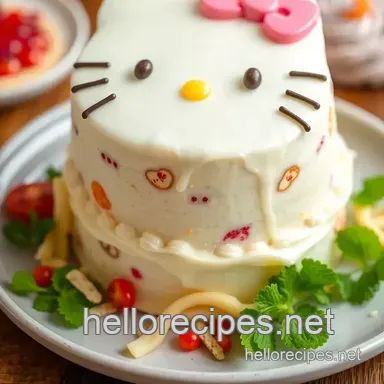 Simple & Fun Bake Hello Kitty Cake - Adorable & Fun! A Family Favorite Recipe Card