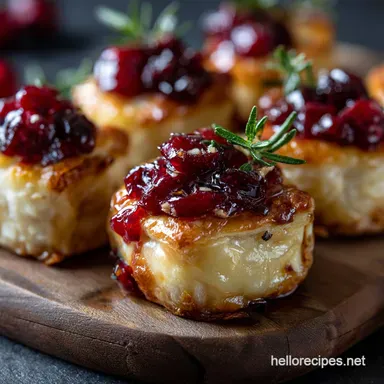 Baked Cranberry Brie Bites: Easy 30-Minute Holiday Appetizer Recipe Card