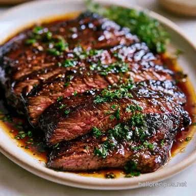 Balsamic Flank Steak for 6 Servings Recipe Card
