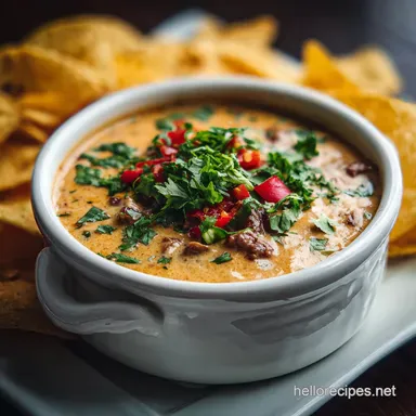 Slow Cooker Beef Queso Dip: Silky, Savory Finish Recipe Card