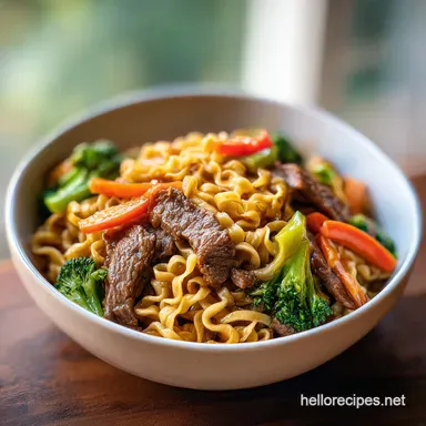 Beef Ramen Noodles Stir Fry for 4 Servings