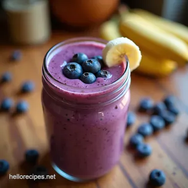 The Ultimate 3Minute Blueberry Banana Protein Smoothie Recipe Card